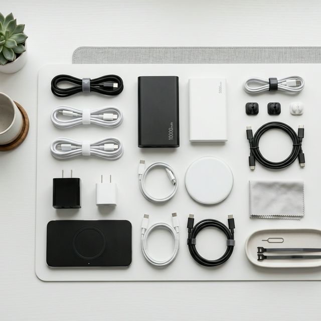 مجموعة متنوعة من شواحن الهواتف الحديثة